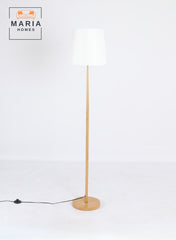 Elegant Wooden Floor Lamp with White Shade